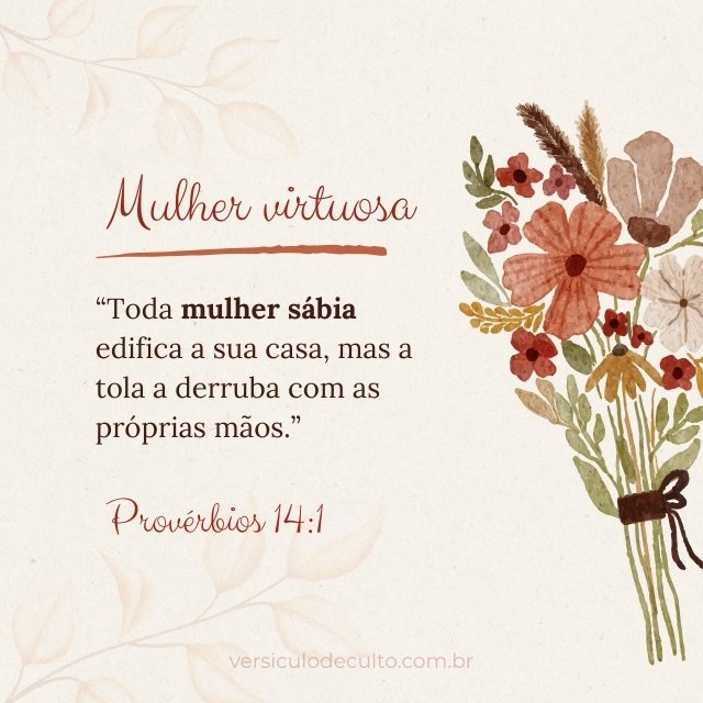 versículo da mulher sábia em provérbios 14