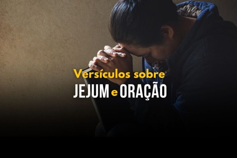 Pessoa ajoelhada orando simbolizando entrega espiritual em versículos que falam sobre jejum e oração